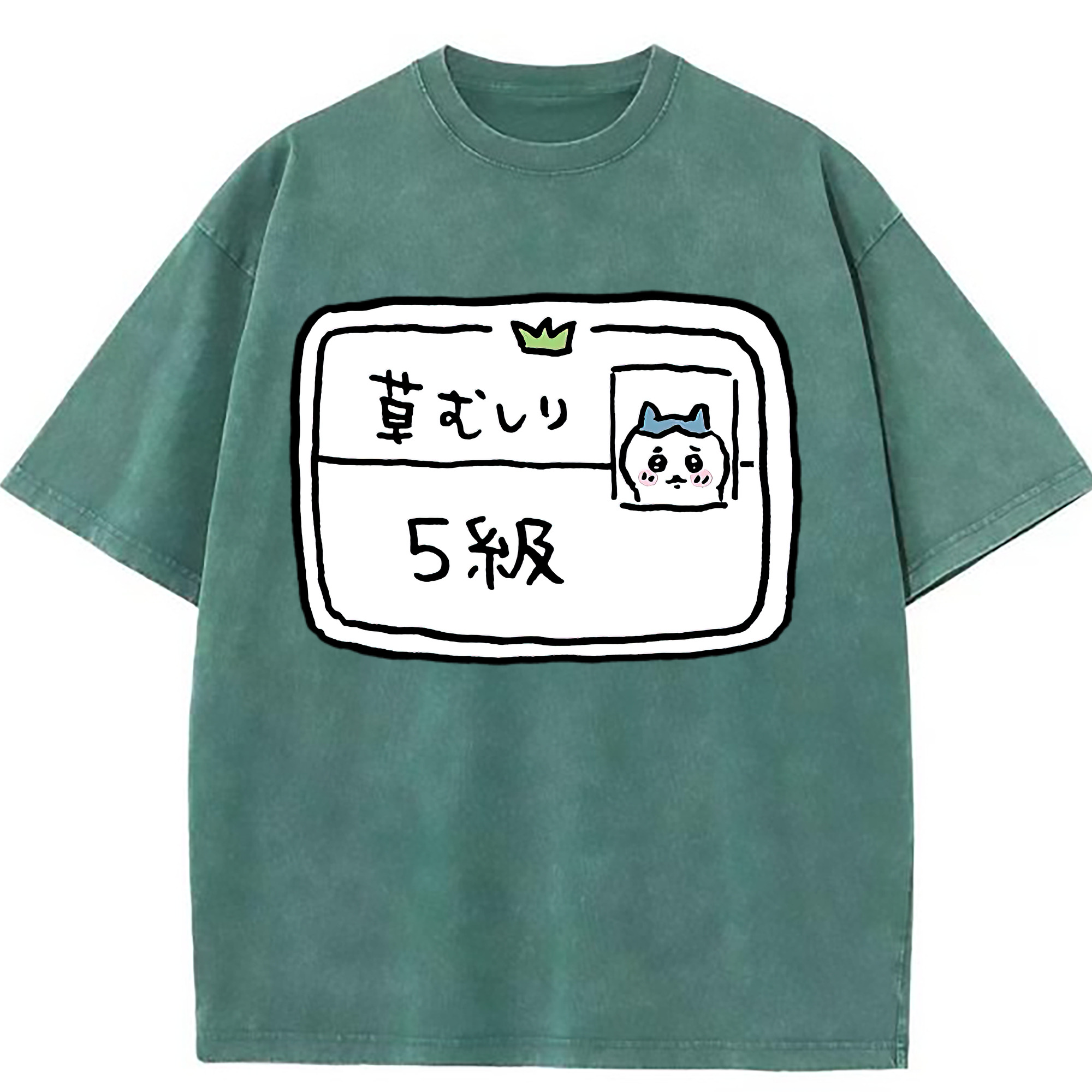 （画像用） ちいかわ ハチワレ Chii-kawa hachiware 綿100% ヴィンテージ風 半袖Tシャツ（フロントプリント）